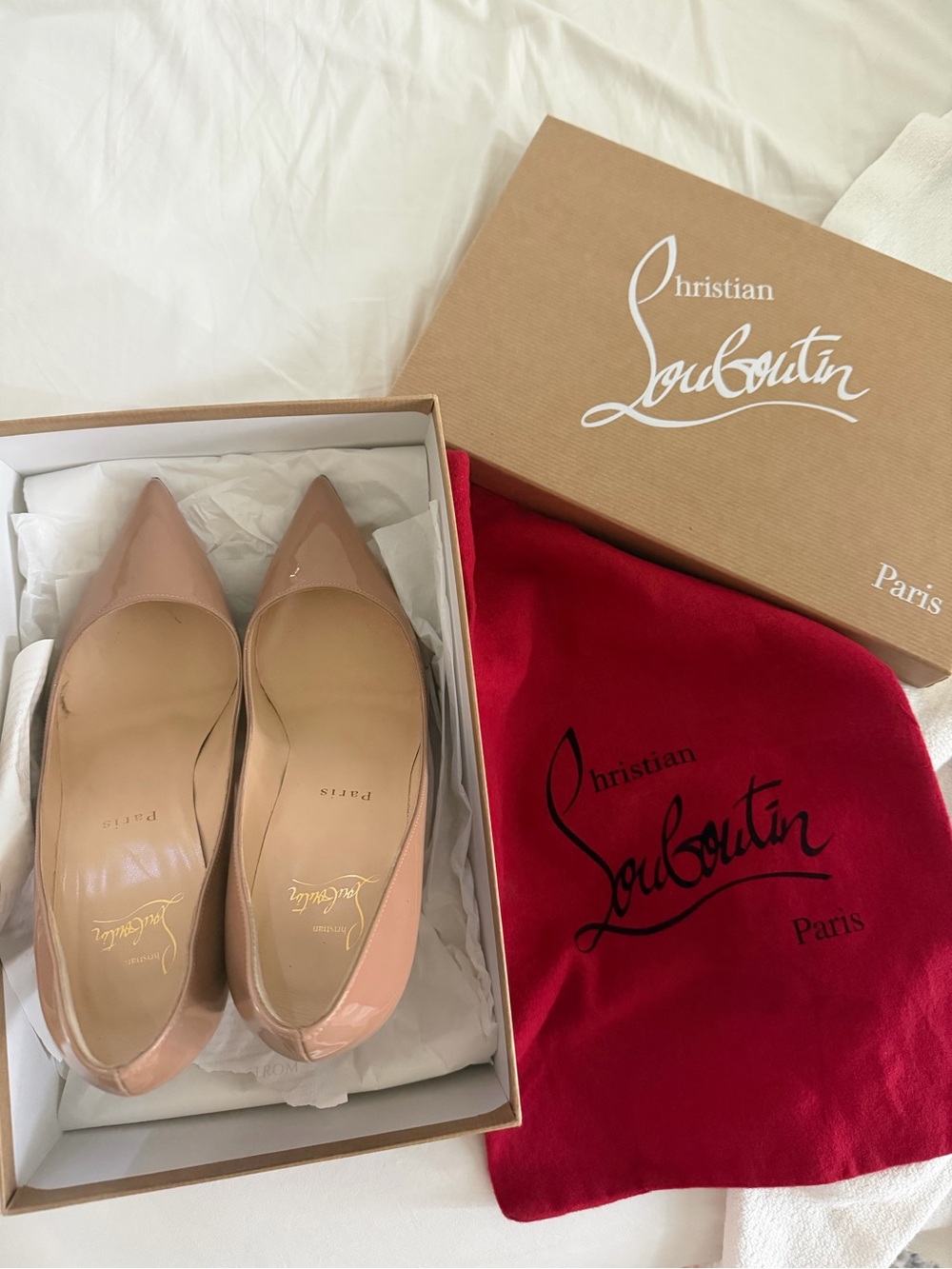 Christian Louboutin Pigalle Follies 100 patent pumps - nude - size 38. - Picture 6 of 6
